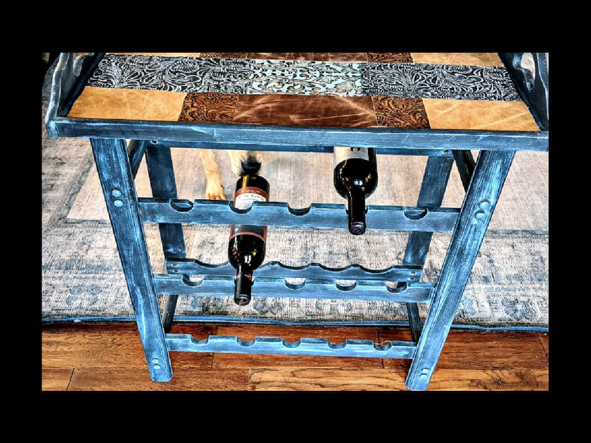 Upscale a wine rack dry brush technique